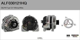 HQ ALF030121HQ - ALT NUEVO DELPHI Type 12V 105Amp PR6