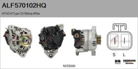 HQ ALF570102HQ - ALT NUEVO HITACHI Type 12V 90Amp PR4