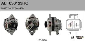 HQ ALF030123HQ - ALT NUEVO MANDO Type 12V 75Amp PV4