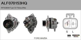 HQ ALF070153HQ - ALT NUEVO MITSUBISHI Type 12V 70Amp 2Ribs