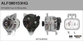 HQ ALF080153HQ - ALT NUEVO MITSUBISHI Type 12V 90Amp PR4