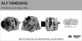  ALF740653HQ - ALT NUEVO MITSUBISHI Type 24V 120Amp PR10