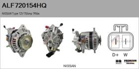 HQ ALF720154HQ - ALT NUEVO NISSAN Type 12V 70Amp 1Ribs