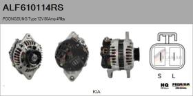 RS ALF610114RS - ALT REM. N/C POONGSUNG Type 12V 80Amp 4Ribs