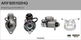 HQ ARF920102HQ - ARR NUEVO HITACHI Type 12V 1,00kW 8/9T CW