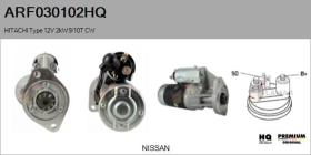 HQ ARF030102HQ - ARR NUEVO HITACHI Type 12V 2,00kW 9/10T CW