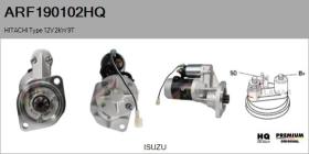 HQ ARF190102HQ - ARR NUEVO HITACHI Type 12V 2,00kW 9T