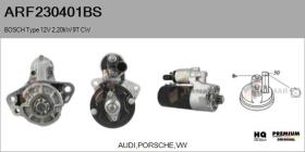 BOSCH ARF230401BS - ARR NUEVO ORIG. BOSCH Type 12V 2,20kW 9T CW