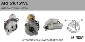 VALEO ARF510151VL - ARR NUEVO ORIG. VALEO Type 12V 1,60kW 11/12T CW