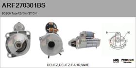 BOSCH ARF270301BS - BOSCH Type 12V 3,00kW 9T