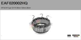 HQ EAF020002HQ - ESTATOR NUEVO HITACHI Type 12V 91,50mm 120,00mm 26,00mm