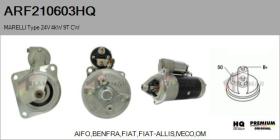 HQ ARF210603HQ - Motor de arranque MARELLI Type 24V 4kW 9T CW