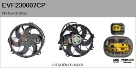 PSA EVF230007CP - Motor eléctrico, ventilador del radiador PSA Type 12V 25Amp