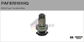 HQ PAF870101HQ - Piñón, arrancador BOSCH Type 11mm 46mm 82mm