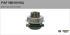 HQ PAF180101HQ - Piñón, arrancador BOSCH Type 12mm 47mm 46mm