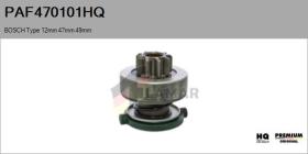 HQ PAF470101HQ - Piñón, arrancador BOSCH Type 12mm 47mm 49mm