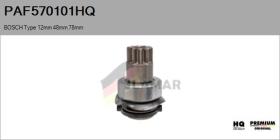 HQ PAF570101HQ - Piñón, arrancador BOSCH Type 12mm 48mm 78mm