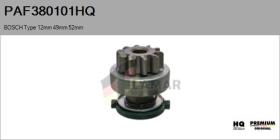 HQ PAF380101HQ - Piñón, arrancador BOSCH Type 12mm 49mm 52mm