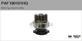 HQ PAF190101HQ - Piñón, arrancador BOSCH Type 12mm 51mm 59mm