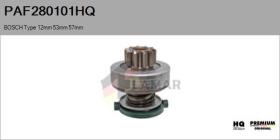 HQ PAF280101HQ - Piñón, arrancador BOSCH Type 12mm 53mm 57mm