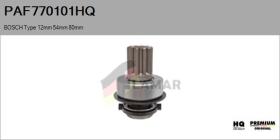 HQ PAF770101HQ - Piñón, arrancador BOSCH Type 12mm 54mm 80mm