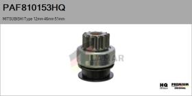 HQ PAF810153HQ - Piñón, arrancador MITSUBISHI Type 12mm 46mm 51mm