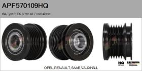  APF570109HQ - POLEAS NUEVO INA Type PFR6 17,00 mm 48,71 mm 40,00 mm