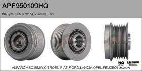 HQ APF950109HQ - POLEAS NUEVO INA Type PFR6 17,00 mm 54,02 mm 38,10 mm