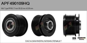 HQ APF490109HQ - POLEAS NUEVO INA Type PFR6 17,00 mm 55,02 mm 43,55 mm