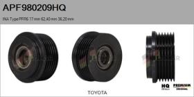 HQ APF980209HQ - POLEAS NUEVO INA Type PFR6 17,00 mm 62,40 mm 36,20 mm