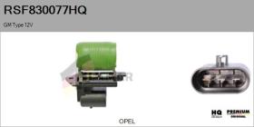 HQ RSF830077HQ - Resistencia en serie, electromotor de ventilador GM Type 12V