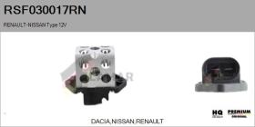 RENAULT NISSAN RSF030017RN - RESISTENCIAS VENTILADOR CALEFACCION