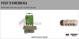 HQ RSF310636HQ - Resitencia, ventilador habitáculo MERCEDES TRUCKS Type 24V