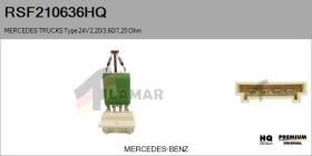 HQ RSF210636HQ - Resitencia, ventilador habitáculo MERCEDES TRUCKS Type 24V