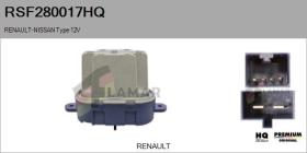 HQ RSF280017HQ - Resitencia, ventilador habitáculo RENAULT Type 12V