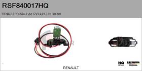 HQ RSF840017HQ - Resitencia, ventilador habitáculo RENAULT Type 12V 0,41/1,7