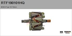 HQ RTF190101HQ - Rotor, alternador BOSCH Type 12V 104mm