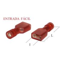 FTC RON638FC - TERMINAL ROJO HEMBRA FORR. 6.3 NYLON