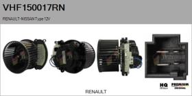 RENAULT NISSAN VHF150017RN - Ventilador habitáculo RENAULT Type 12V