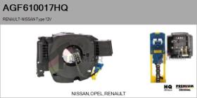 HQ AGF610017HQ - MUELLE ESPIRAL, AIRBAG  RENAULT-NISSAN TYPE 12V