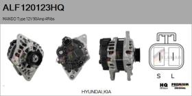 HQ ALF120123HQ - ALTERNADOR  MANDO TYPE 12V 90AMP PR4