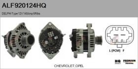 HQ ALF920124HQ - ALTERNADOR  DELPHI TYPE 12V 140AMP PFR6