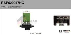 HQ RSF620047HQ - RESISTENCIA VENTILADOR HABITáCULO FIAT TYPE 12V 0,20/0,62/2,