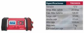 ABSAAR 70636026 - CARGADOR BATERIA AUTOMATICO 20 AMP